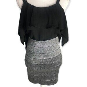 Boutique Metallic High Rise Body Contouring Latex Mini Skirt